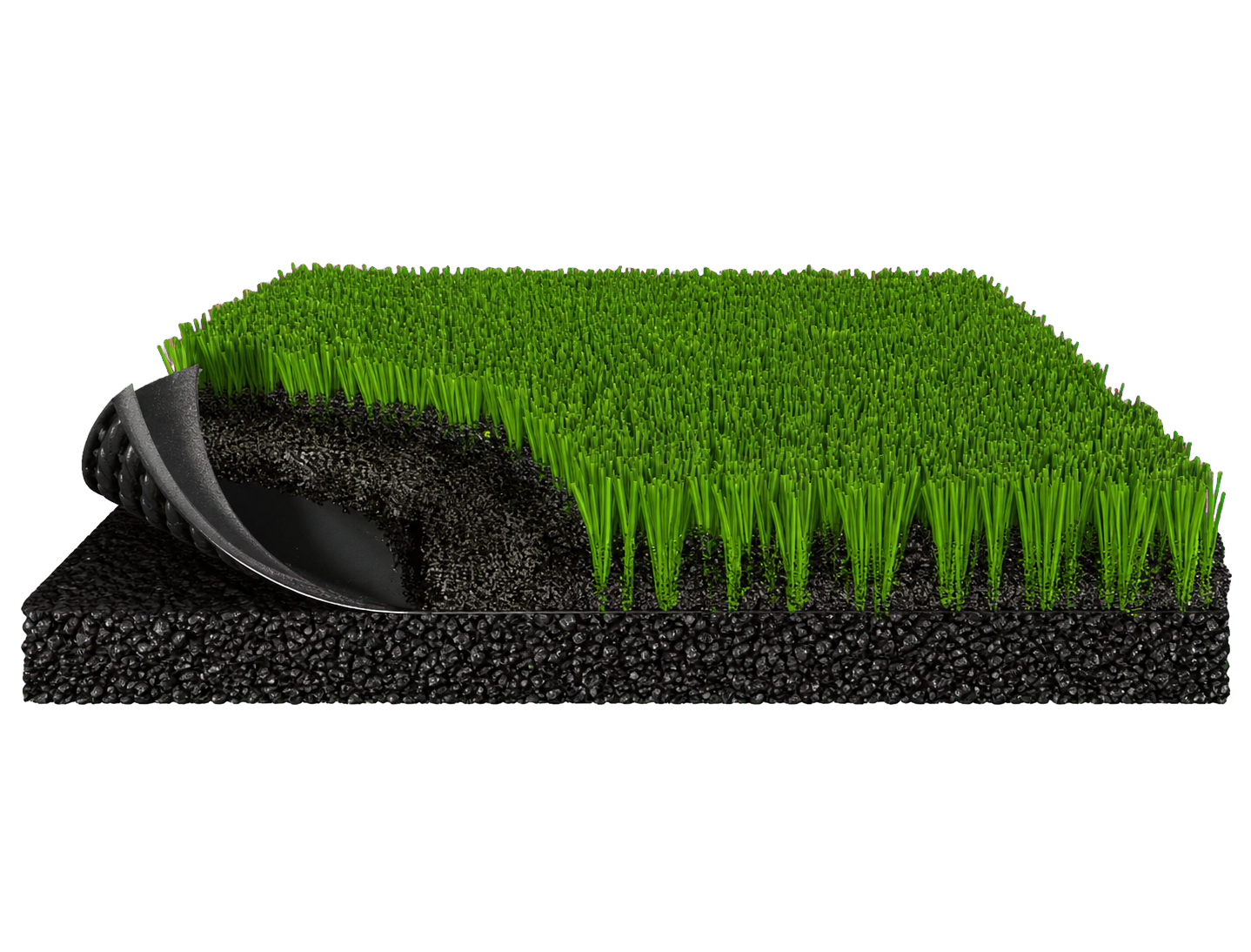 ProX 3D slit-film turf system cutaway