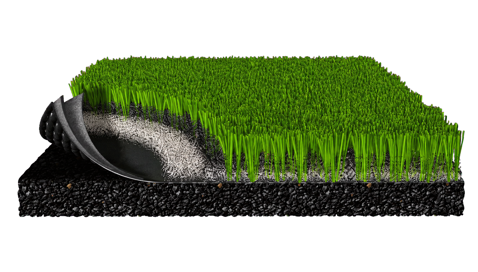 ProX GT slit-film turf system cutaway