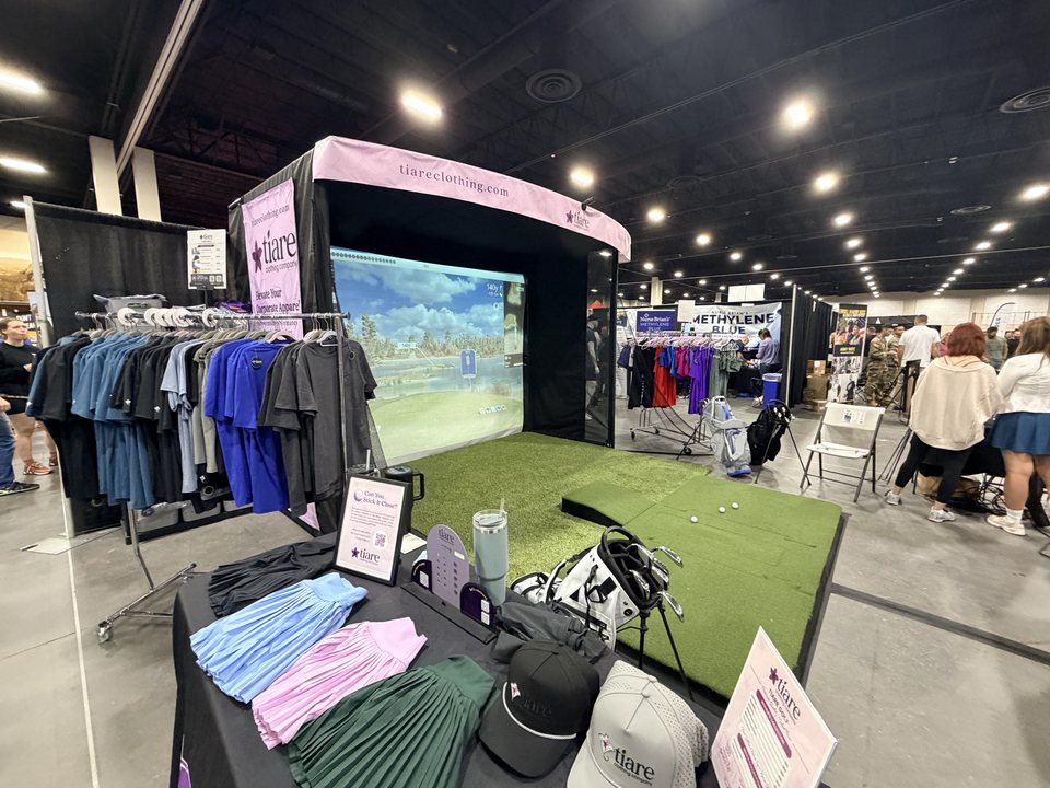 EverBlade turf display at a trade show
