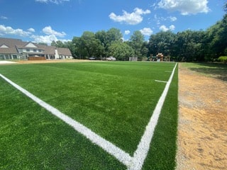 Professional sport field turf installation for training facility